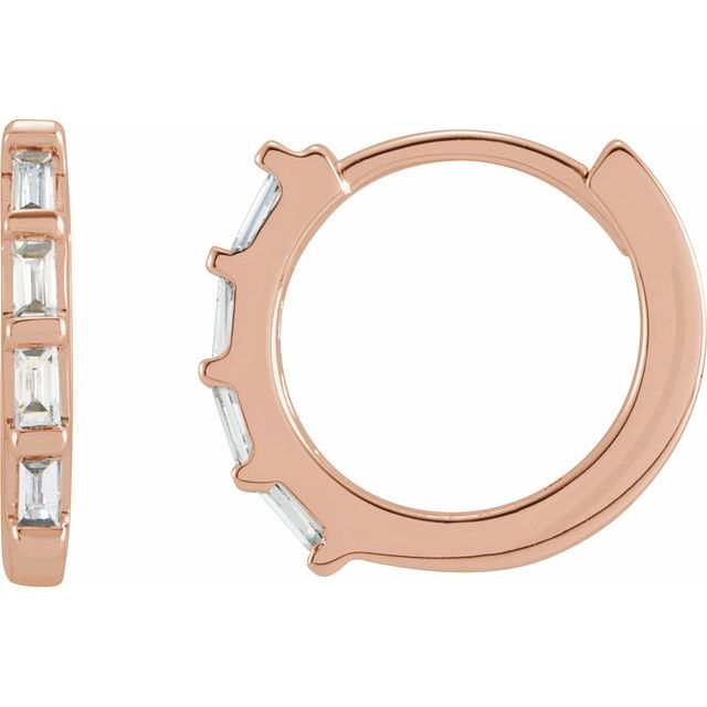 14K 1/10 CTW Natural Diamond Huggie Earrings