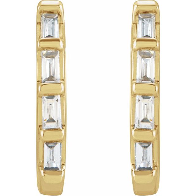14K 1/10 CTW Natural Diamond Huggie Earrings