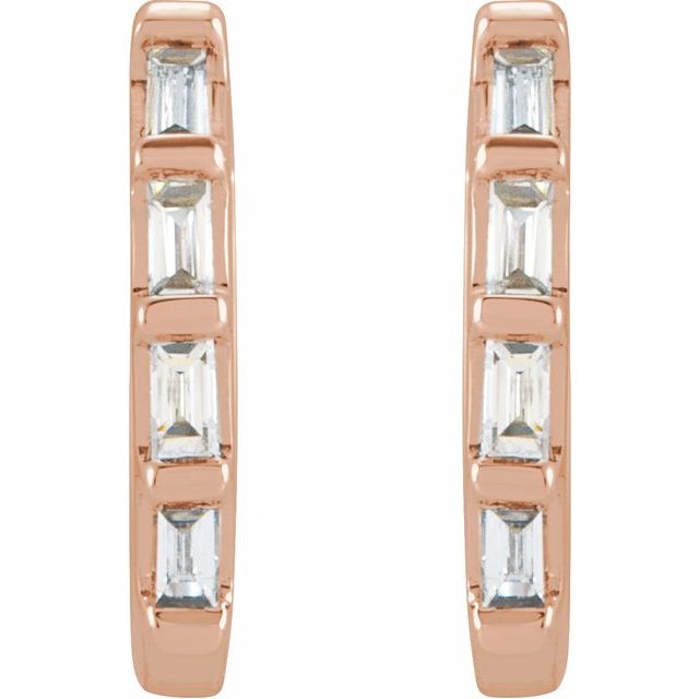 14K 1/10 CTW Natural Diamond Huggie Earrings