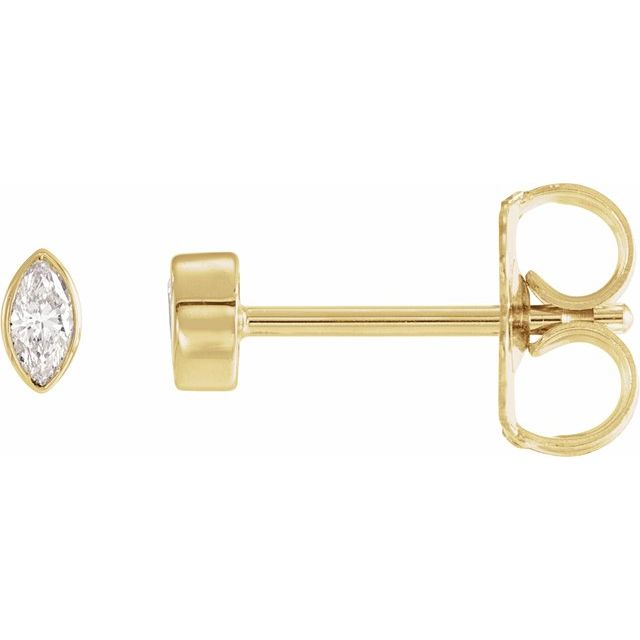 14K .06 CTW Natural Diamond Solitaire Bezel-Set Earrings