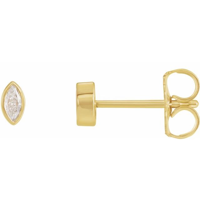 14K 1/10 CTW Natural Diamond Solitaire Bezel-Set Earrings