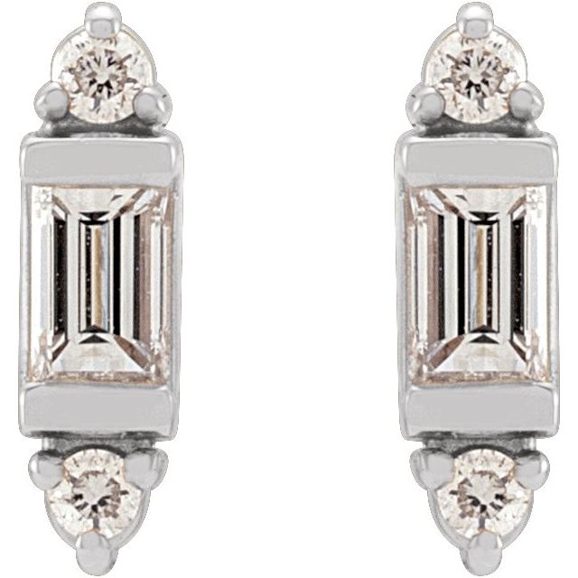 14K 1/10 CTW Natural Diamond Earrings