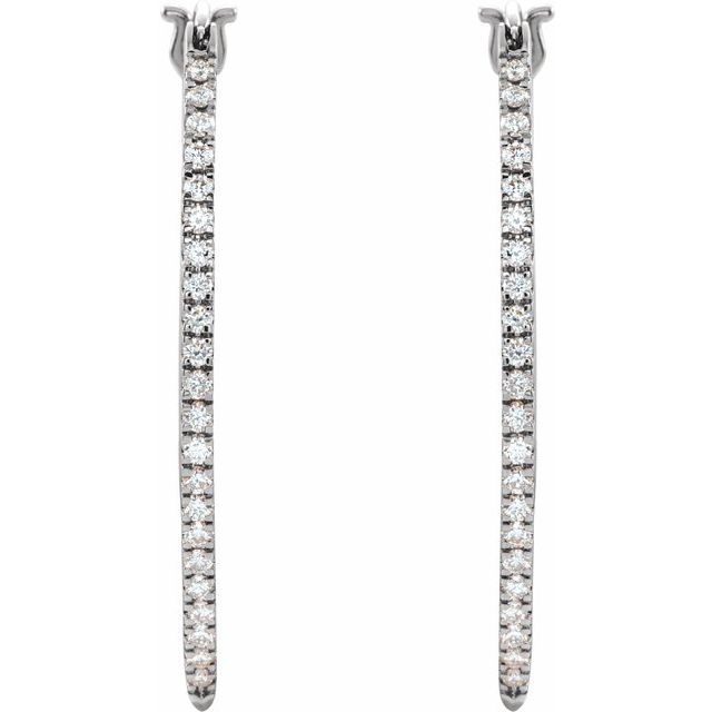 14K 1/2 CTW Natural Diamond Hoop Earrings