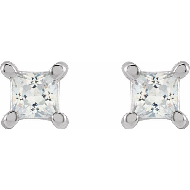 14K Square 1/5 CTW Lab-Grown Diamond Earrings