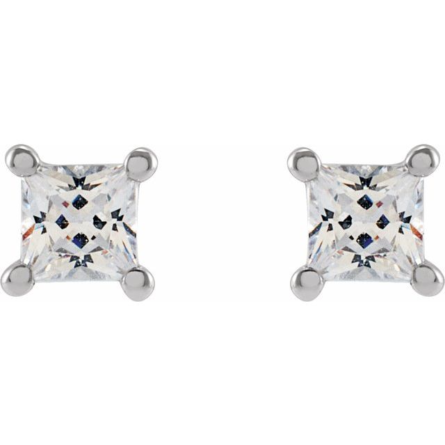 14K Square 1/3 CTW Lab-Grown Diamond Earrings