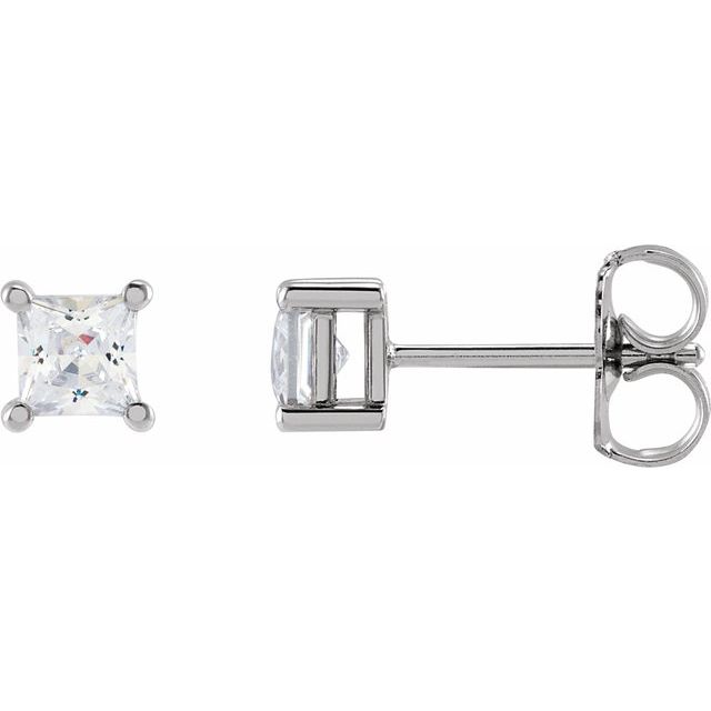 14K Square 1/2 CTW Lab-Grown Diamond Earrings