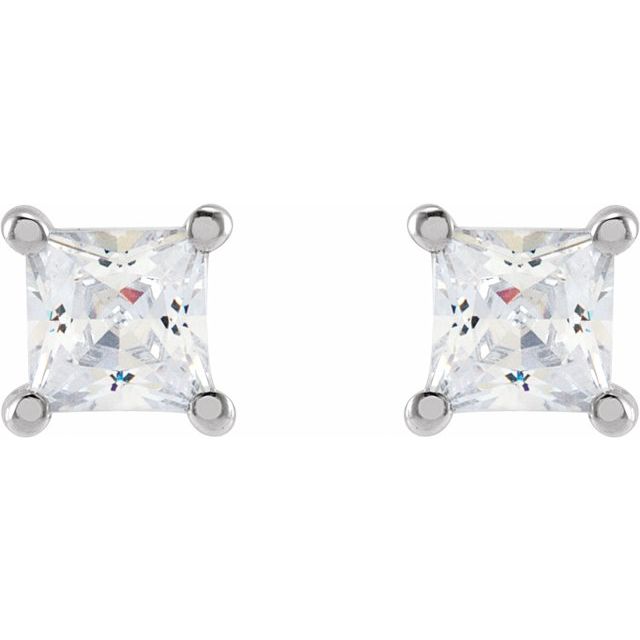 14K Square 1/2 CTW Lab-Grown Diamond Earrings
