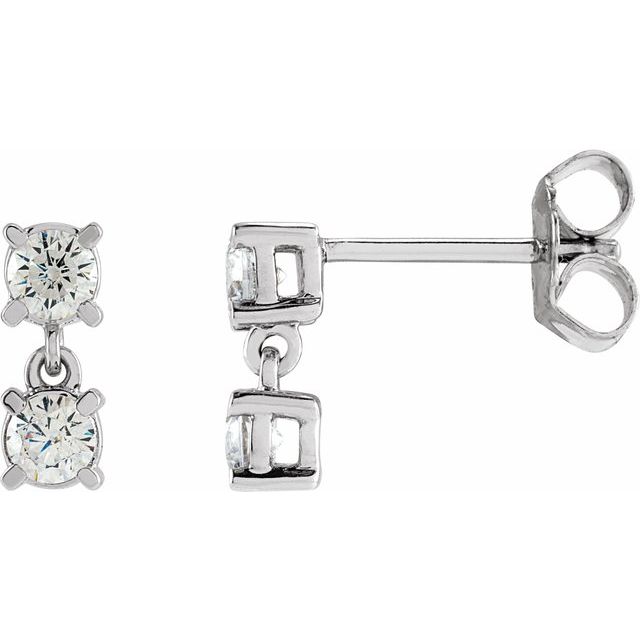 14K 1/2 CTW Lab-Grown Diamond Two-Stone Earrings