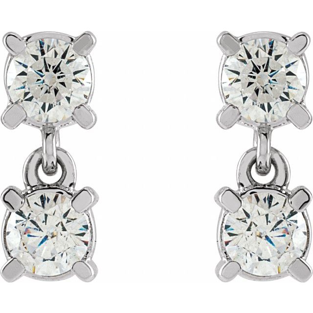14K 1/2 CTW Lab-Grown Diamond Two-Stone Earrings