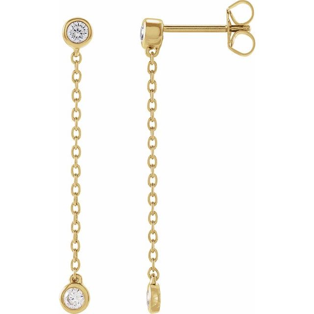 14K 1/4 CTW Lab-Grown Diamond Chain Earrings
