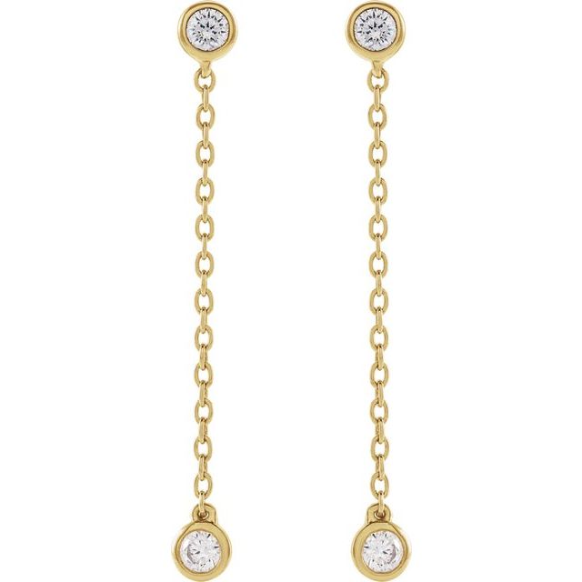 14K 1/4 CTW Lab-Grown Diamond Chain Earrings