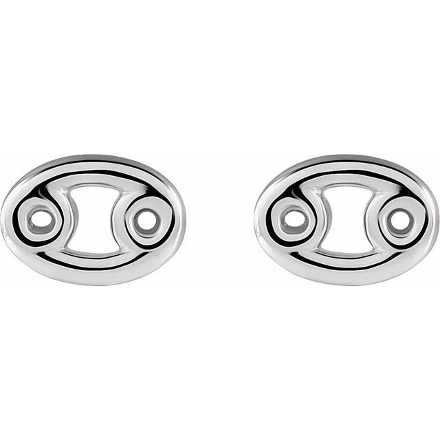 14K Cancer Zodiac Earrings