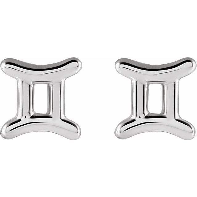 14K Gemini Zodiac Earrings