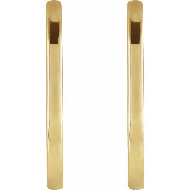 14K Elongated Oval Hoop Earrings