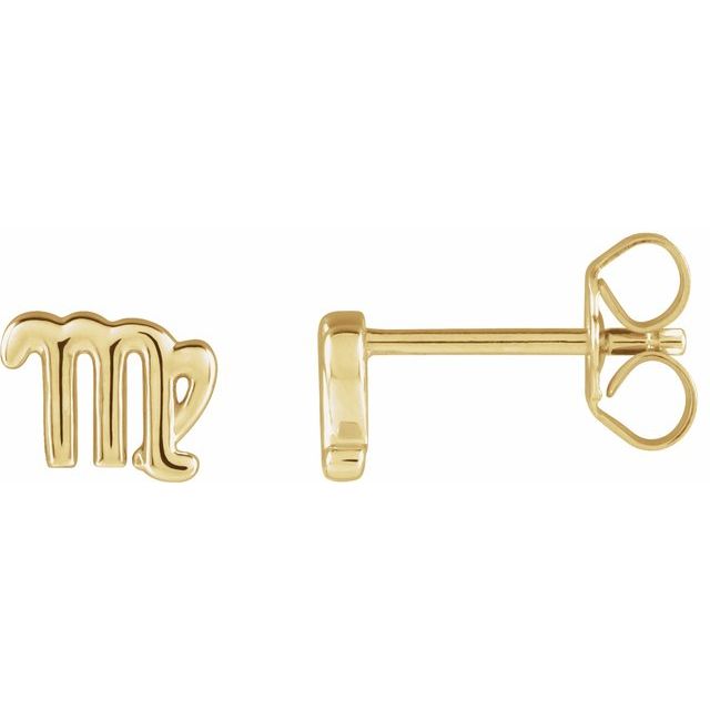 14K Virgo Zodiac Earrings
