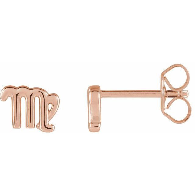 14K Virgo Zodiac Earrings