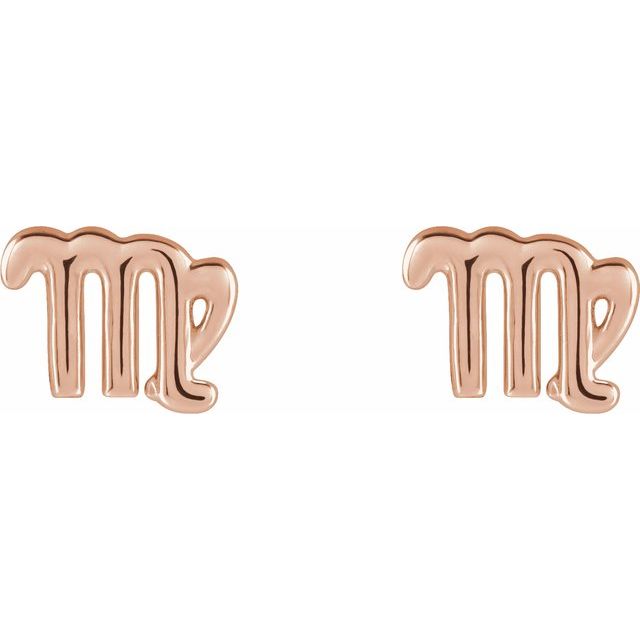 14K Virgo Zodiac Earrings