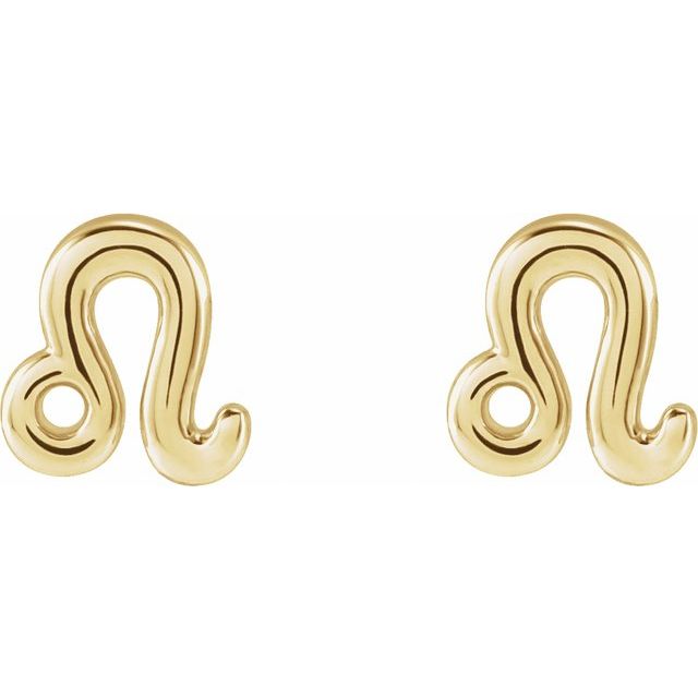 14K Leo Zodiac Earrings