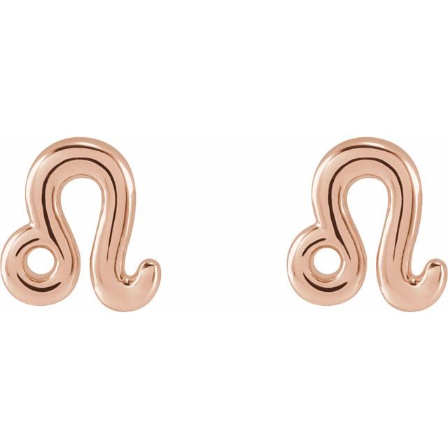 14K Leo Zodiac Earrings