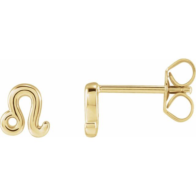 14K Leo Zodiac Earrings