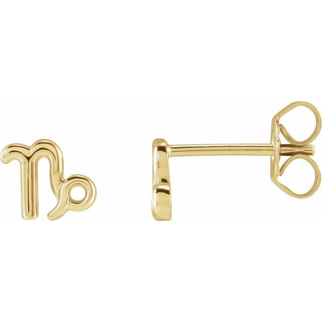 14K Capricorn Zodiac Earrings