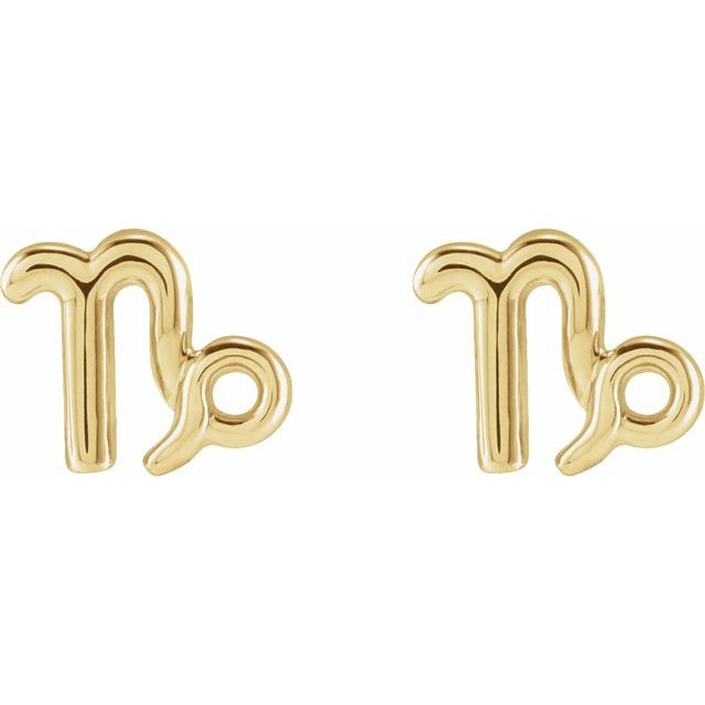 14K Capricorn Zodiac Earrings