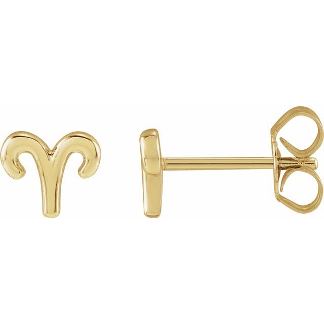 14K Aries Zodiac Earrings