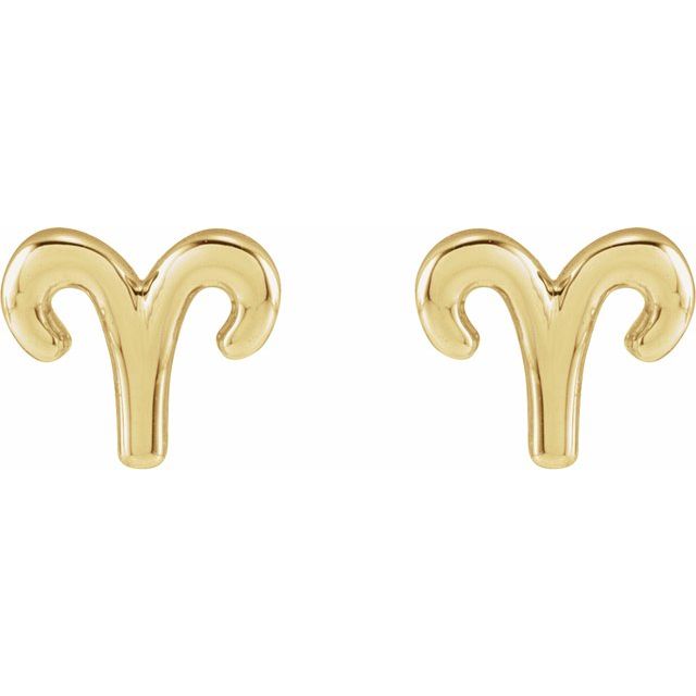 14K Aries Zodiac Earrings