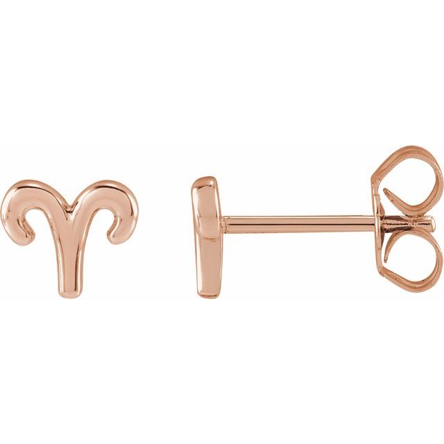 14K Aries Zodiac Earrings