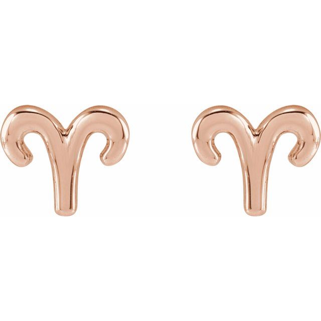 14K Aries Zodiac Earrings