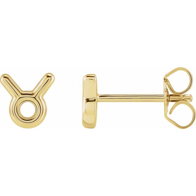 14K Taurus Zodiac Earrings