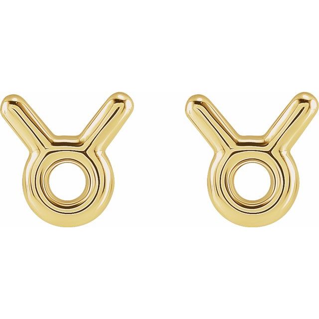 14K Taurus Zodiac Earrings