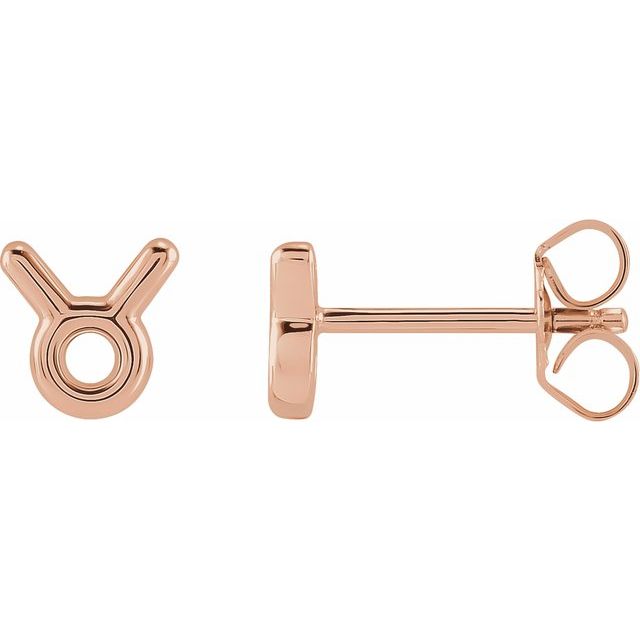 14K Taurus Zodiac Earrings