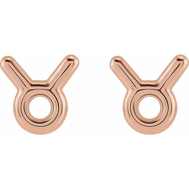 14K Taurus Zodiac Earrings