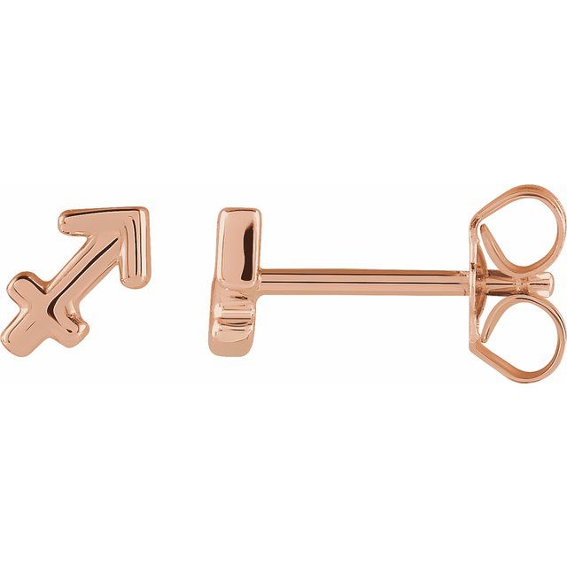 14K Sagittarius Zodiac Earrings