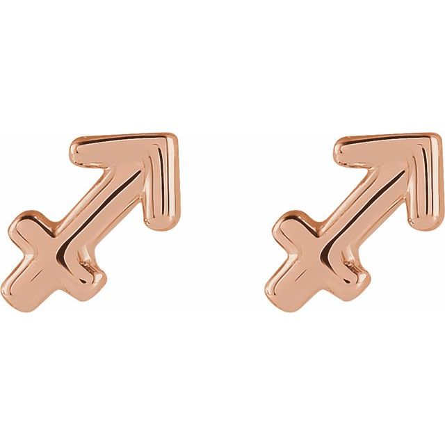 14K Sagittarius Zodiac Earrings