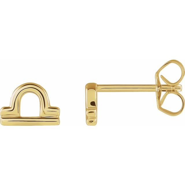 14K Libra Zodiac Earrings