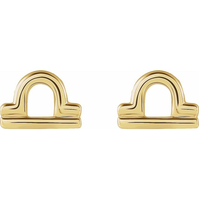 14K Libra Zodiac Earrings