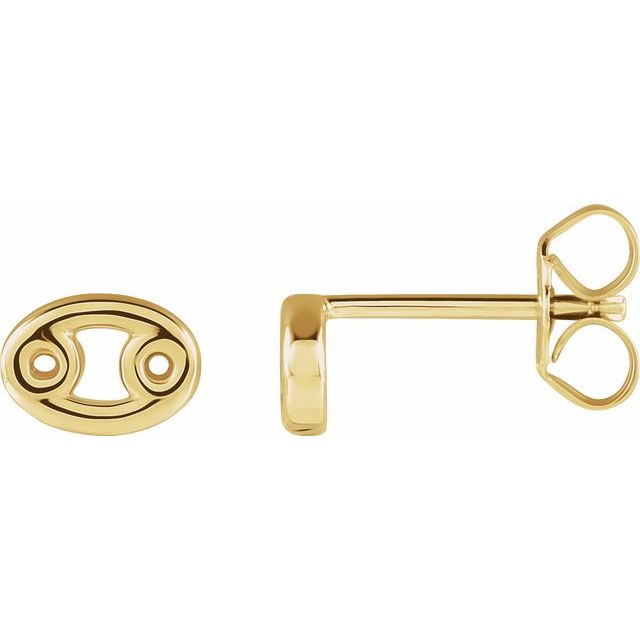 14K Cancer Zodiac Earrings