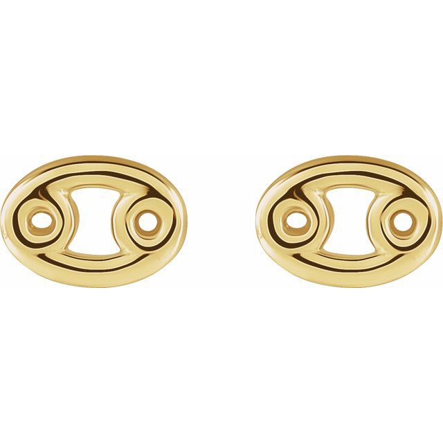 14K Cancer Zodiac Earrings