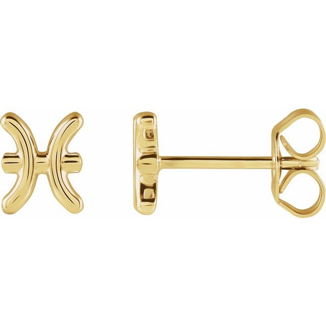 14K Pisces Zodiac Earrings