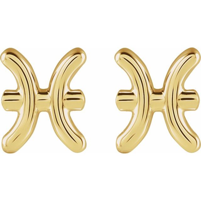 14K Pisces Zodiac Earrings