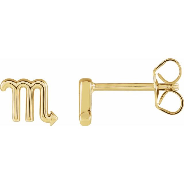 14K Scorpio Zodiac Earrings