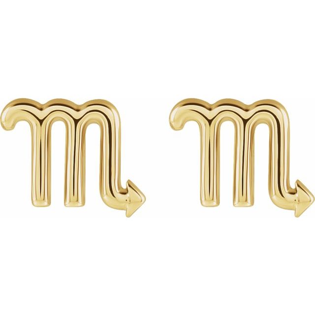 14K Scorpio Zodiac Earrings