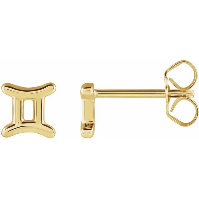 14K Gemini Zodiac Earrings