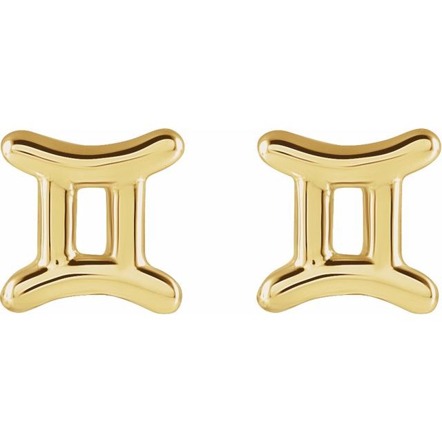 14K Gemini Zodiac Earrings