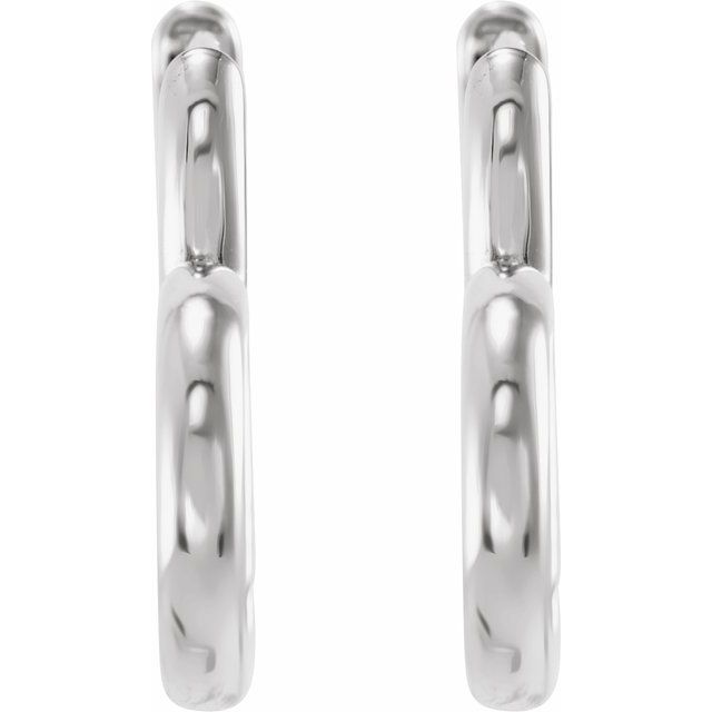 Sterling Silver Hinged Heart Huggie Hoop Earrings