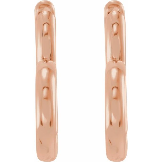 14K Hinged Heart Huggie Hoop Earrings
