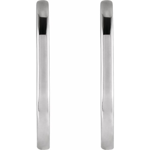 Sterling Silver Elongated Oval Hoop Earrings