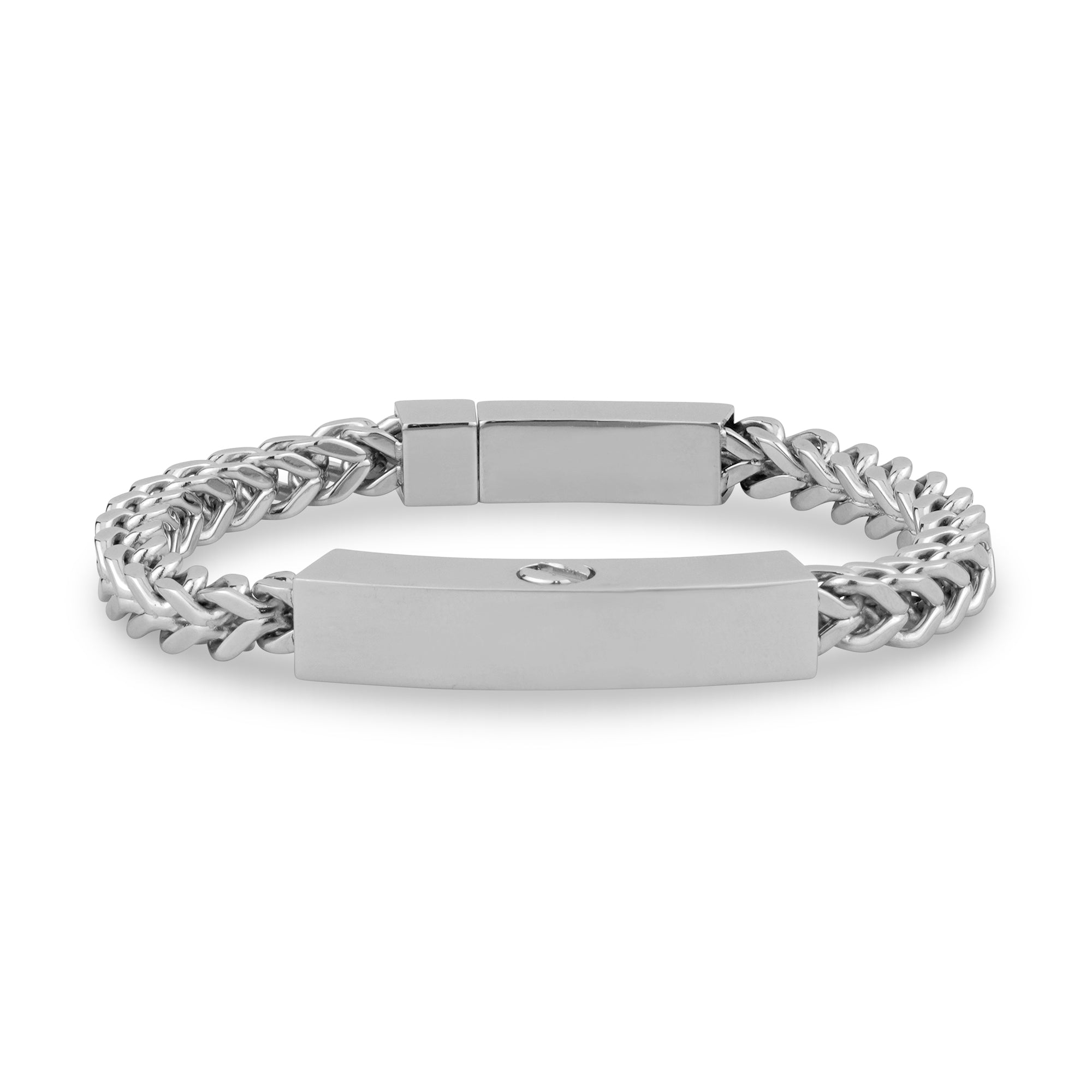 Franco Link Cremation Id Bracelet (6Mm) - Silver